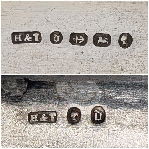 1878年 英国アンティーク 純銀製 角形スナッフボックス 50g Hillard&Thomason